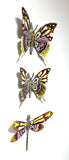 Patricia Govezensky- Original Painting on Cutout Steel (Set of 3) "Set of 3 Butterflies"