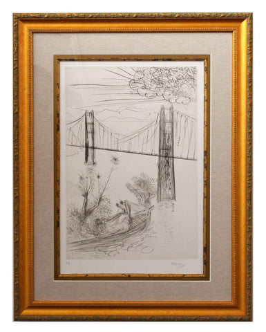 Salvador Dali- Etching "San Francisco - Golden Gate Bridge"