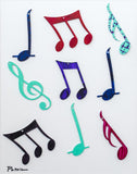 Patricia Govezensky- Original Collage Painting "Music Notes"