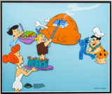 Fred and Wilma Flintstone, Betty and Barney Rubble- Sericel "The Flintstones BBQ in Bedrock"