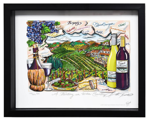 Charles Fazzino- 3D Construction Silkscreen Serigraph "A Tasting in Wine Country"