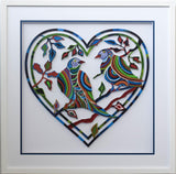 Patricia Govezensky- Original Painting on Laser Cut Steel "Love Birds IX"