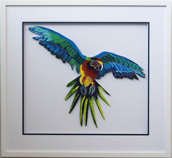 Patricia Govezensky- Original Painting on Laser Cut Steel "Macaw X"