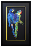Patricia Govezensky- Original Painting on Laser Cut Steel "Two Parrots XII"