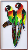 Patricia Govezensky- Original Painting on Laser Cut Steel "Two Parrots XV"