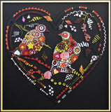 Patricia Govezensky- Original Painting on Laser Cut Steel "Love Birds XII"