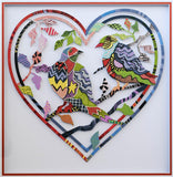 Patricia Govezensky- Original Painting on Laser Cut Steel "Love Birds XVI"
