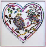 Patricia Govezensky- Original Painting on Laser Cut Steel "Love Birds XVII"