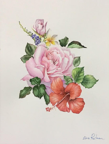 Zina Roitman- Original Watercolor "Bouquet"