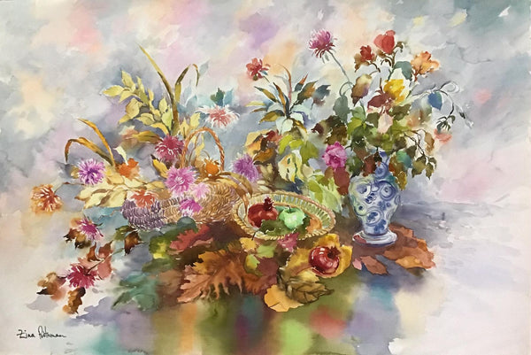 Zina Roitman- Original Watercolor "Fruits and Flowers"