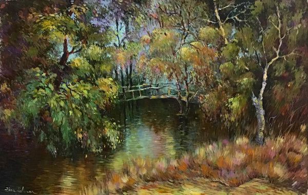 Zina Roitman- Original oil on paper "Hommage to Monet"