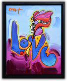 Peter Max- Original Mixed Media Acrylic Painting on Canvas "Love"