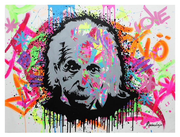 Nastya Rovenskaya- Original Oil on Canvas "Einstein is Right Again"