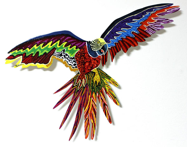 Patricia Govezensky- Original Painting on Laser Cut Steel "Macaw XXI"