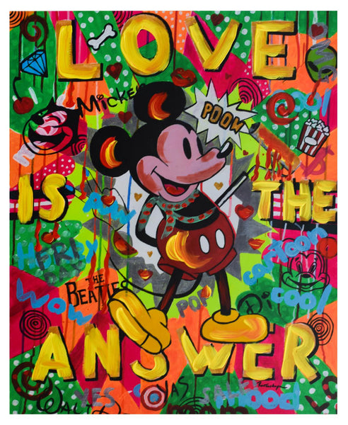 Nastya Rovenskaya- Mixed Media "The Answer is Love"