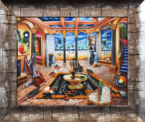 Alexander Astahov- Original Giclee on Canvas "Beach House"