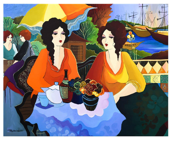 Patricia Govezensky- Original Acrylic on Canvas "Port Cafe"