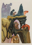 Salvador Dali- Original Color Woodcut on B.F.K. Rives Paper "Inferno 22"