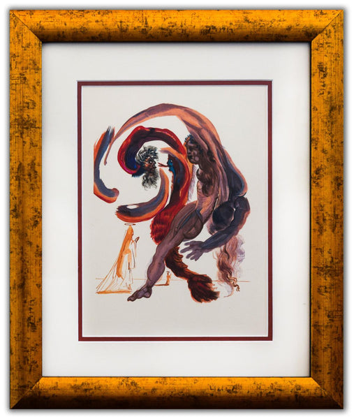 Salvador Dali- Original Color Woodcut on B.F.K. Rives Paper "Purgatory 18"