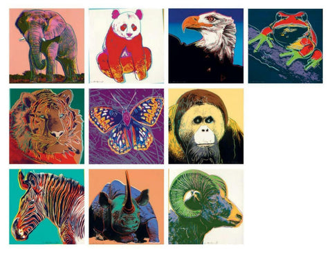 Andy Warhol- Screenprint in colors (Set of 10) "Endangered Species"