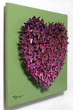 Patricia Govezensky- Original 3D Metal Art on Wood (Set of 4) "Hearts"