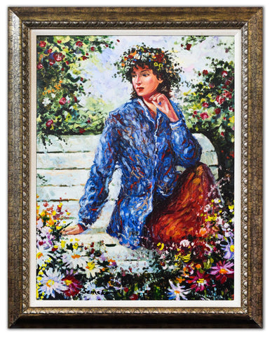 Igor Semeko- Hand Embellished Giclee on Canvas "Flora"