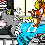 Charles Fazzino- 3D Construction Silkscreen Serigraph "Tom & Jerry’s Surgical CATastrophe"
