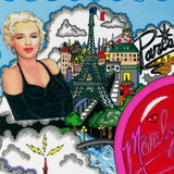 Charles Fazzino- 3D Construction Silkscreen Serigraph on paper with giclee elements "LOVE AND KISSES, MARILYN"