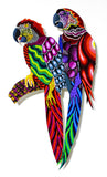 Patricia Govezensky- Original Painting on Laser Cut Steel "Two Parrots XXI"
