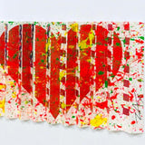 E.M. Zax- One-of-a-kind 3D polymorph mixed media on paper "Flag Heart"