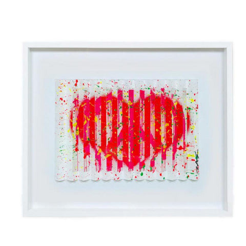 E.M. Zax- One-of-a-kind 3D polymorph mixed media on paper "Leave and Love"