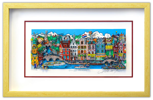 Charles Fazzino- 3D Construction Silkscreen Serigraph "Alluringly Amsterdam"