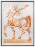 Salvador Dali- Original Color Woodcut on B.F.K. Rives Paper "Inferno 25"