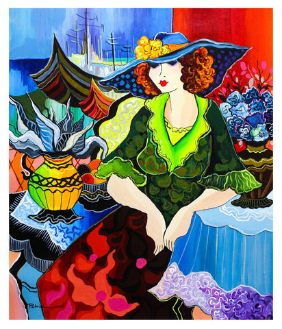 Patricia Govezensky- Original Acrylic on Canvas "Love Flowers"