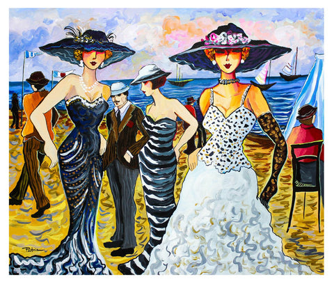 Patricia Govezensky- Original Acrylic on Canvas "Tel Aviv Beach"