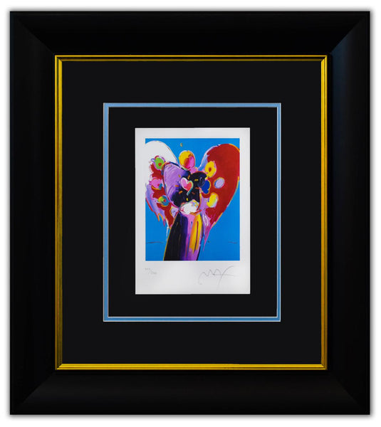Peter Max- Original Lithograph "Blue Angel with Heart"