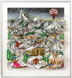 Charles Fazzino- 3D Construction Silkscreen Serigraph "Ski, Skate, Snow Spectacular"