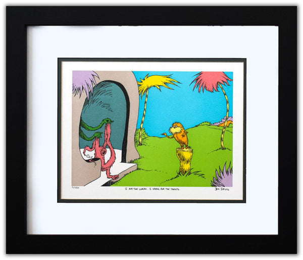 Dr. Seuss- Lithograph on B.F.K. Rives Paper "I AM THE LORAX, I SPEAK FOR THE TREES"