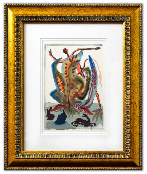 Salvador Dali- Original Color Woodcut on B.F.K. Rives Paper "Purgatory 23"