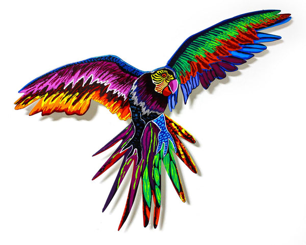 Patricia Govezensky- Original Painting on Laser Cut Steel "Macaw XXVI"