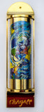 Marc Chagall - Mezuzah - silkscreen on 24K gold plated bronze "12 Tribes Hadassah Windows - Benjamin"