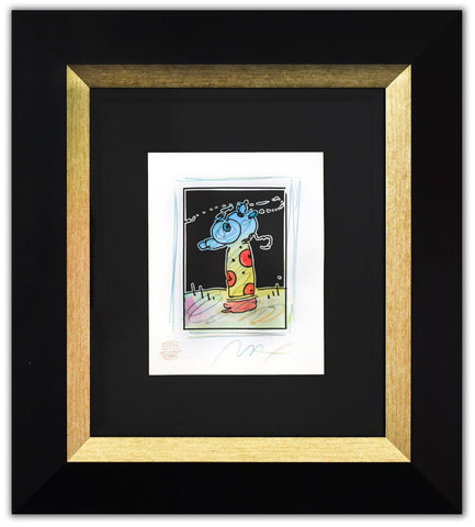 Peter Max- Original Mixed Media with Watercolor and Color Pencil "Sage In Wind (B&W Series)"