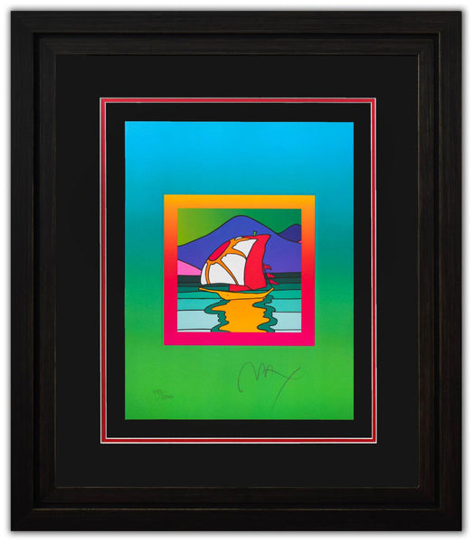 Peter Max- Original Lithograph "Sailboat East on Blends"