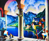 Ferjo- Original Oil on Canvas "Mountain Lake"