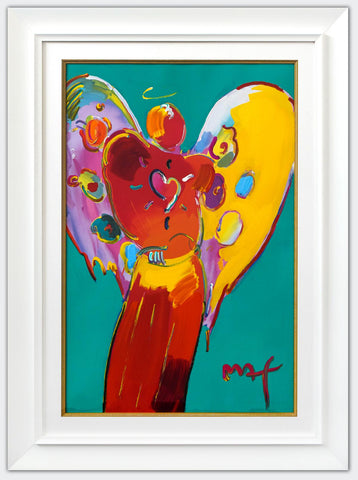 Peter Max- Original Mixed Media "Angel With Heart"