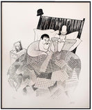 Al Hirschfeld- Hand Pulled Original Lithograph "Laurel & Hardy Sweet Dreams"