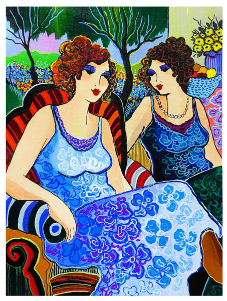 Patricia Govezensky- Original Acrylic on Canvas "Hannah & Elizabeth "