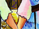 Patricia Govezensky- Original Acrylic on Canvas "Wedding In Santorini"
