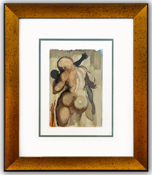 Salvador Dali- Original Color Woodcut on B.F.K. Rives Paper "Purgatory 6"