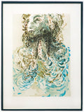 Salvador Dali- Original Color Woodcut on B.F.K. Rives Paper "Paradise 17"